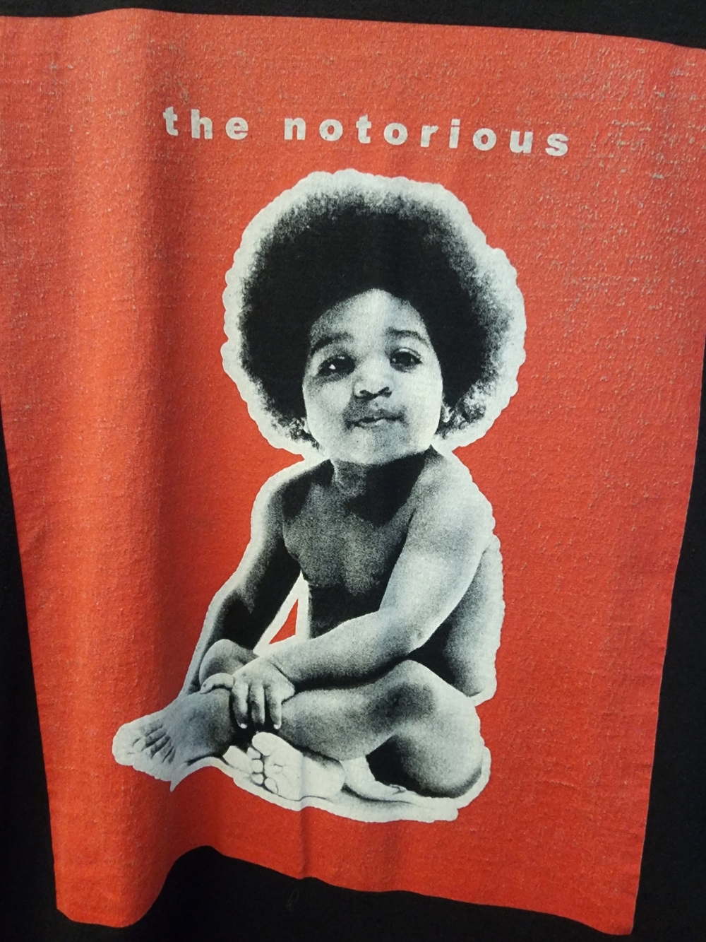 The Notorious Short Sleeve Graphic Tee - Black with Red Panel Mens Size Medium